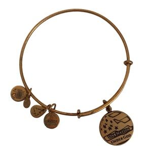 Alex and Ani One Nation Under God Charm Bracelet Gold Finish 2”- 3.5”